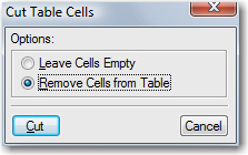 Cut Table Cells