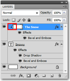 Adobe Photoshop: The arrow in front of the layer thumbnail indicates a clipping group.