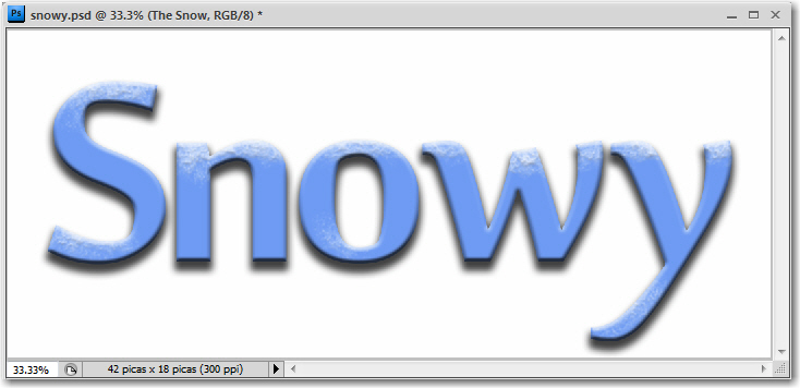 Adobe Photoshop: Snowy text.