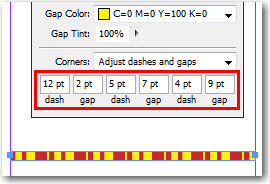 Adobe InDesign: Custom Dash pattern