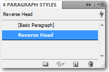 Adobe InDesign: Save the reverse head as a paragraph style