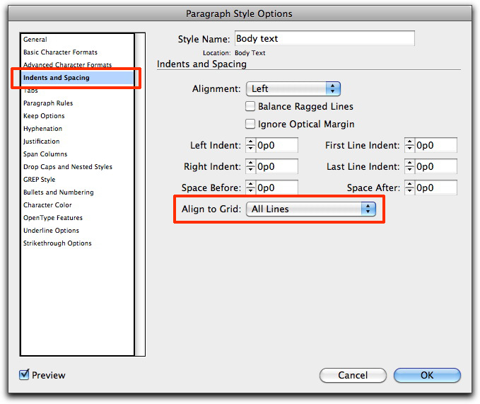 indesign stop type snapping to grid