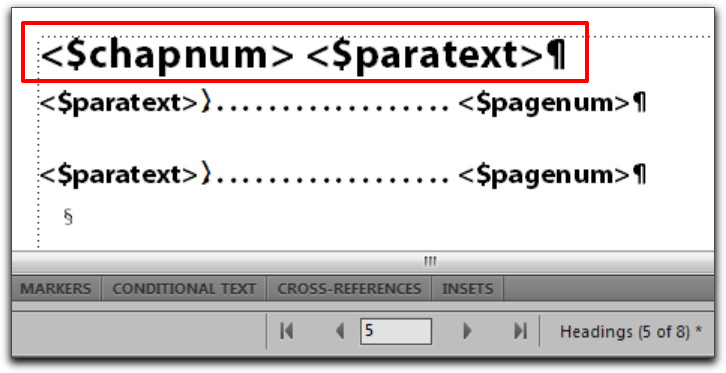Adobe FrameMaker: Add Chapter Numbers to TOC