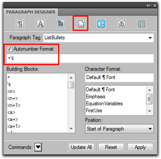 Adobe Framemaker 9 Character Sets List