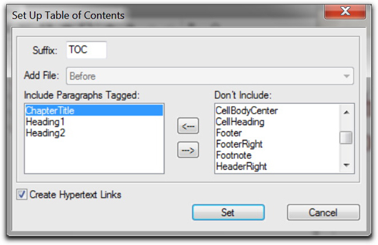 Adobe FrameMaker: Add a Table of Contents to an Individual Chapter