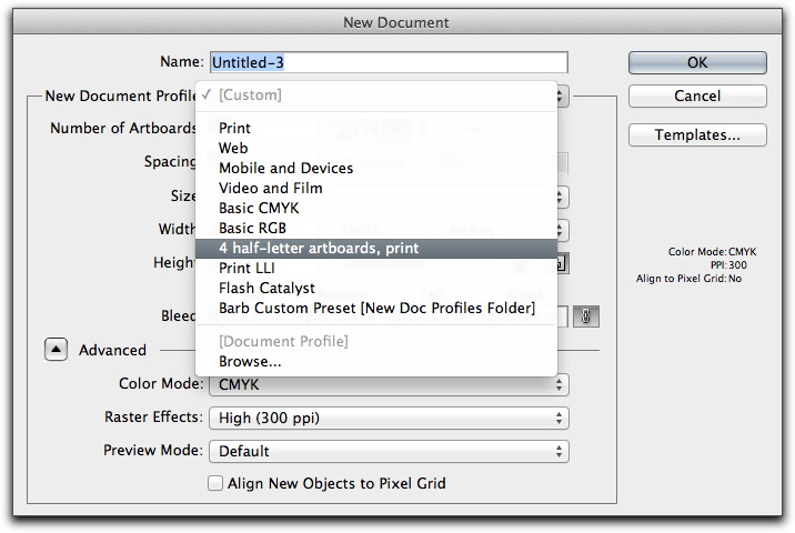 Adobe Illustrator Setting New Document Profile Defaults Rocky