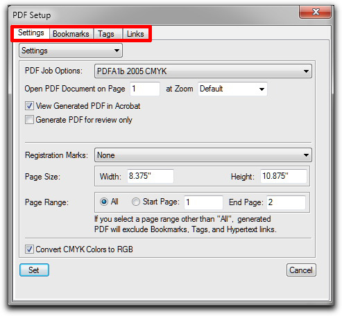 Adobe FrameMaker: PDF Setup