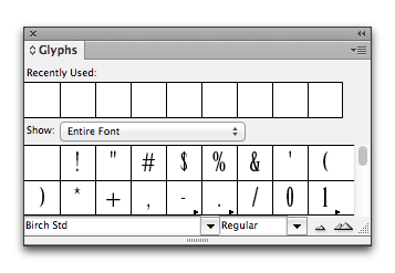 Adobe InDesign: Change the font to Birch