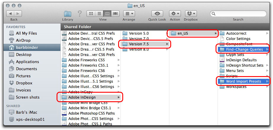 Adobe InDesign CS6: Finding the InDesign custom presets folder