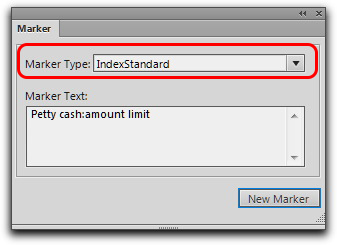 Adobe FrameMaker: Using the custom index marker