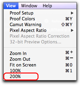 Adobe Photoshop CS6: The new 200% magnification