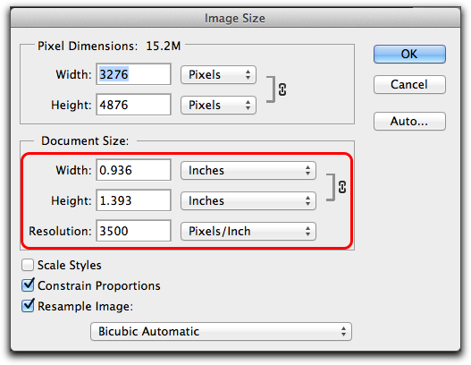 Adobe Photoshop: Image > Image Size