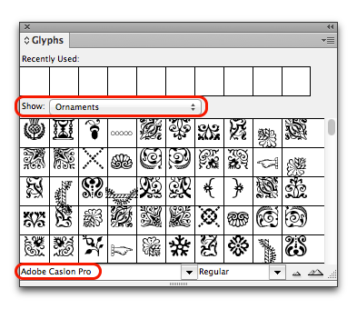 Use the Glyphs panel to insert glyphs and special characters in Adobe  InDesign