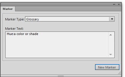 Adobe FrameMaker: Change the type to Glossary, and add a colon and the definition